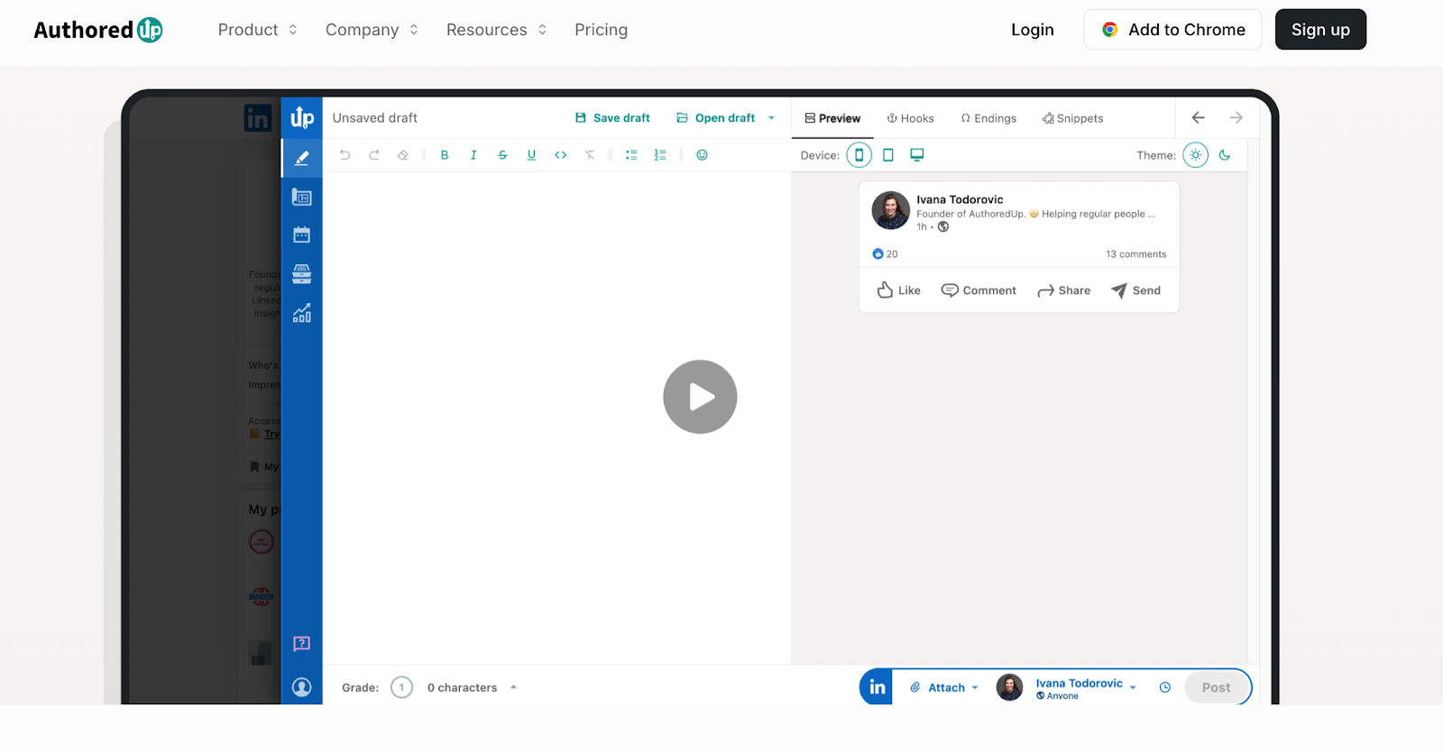 authoredup linkedin ai tool