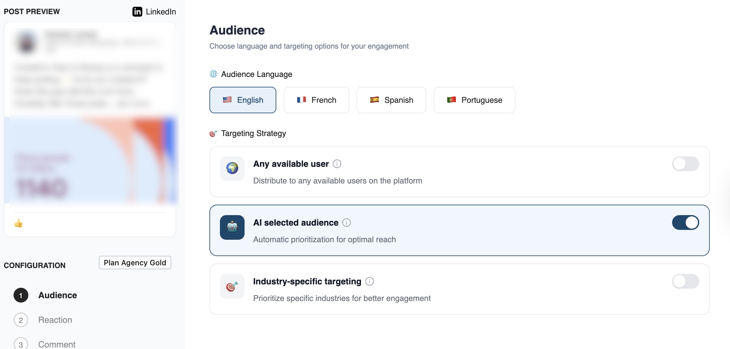 podawaa ai selected audience linkedin