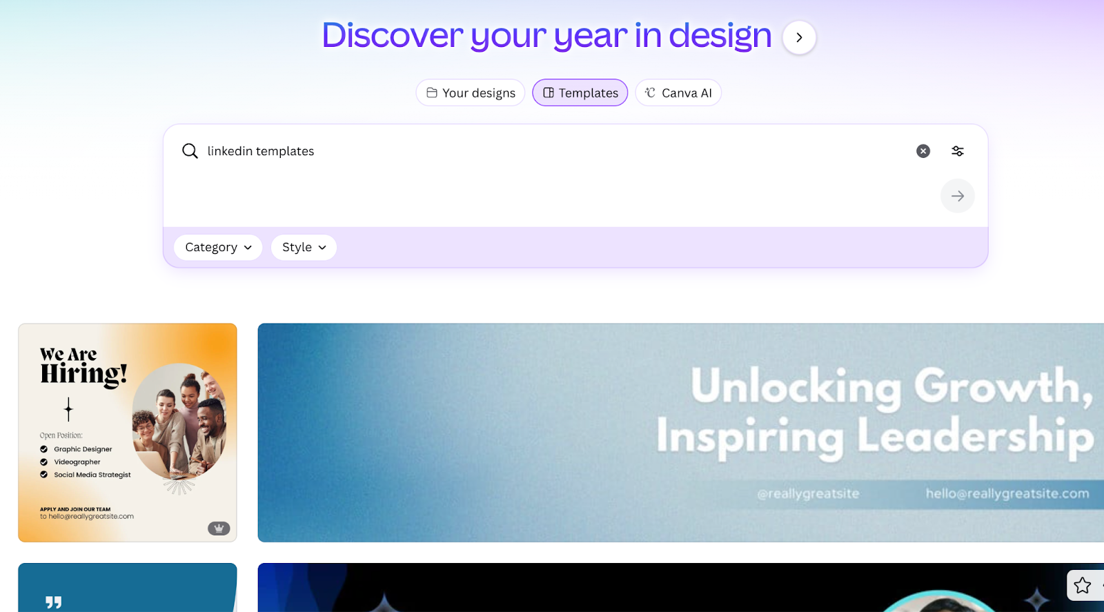 canva create linkedin templates