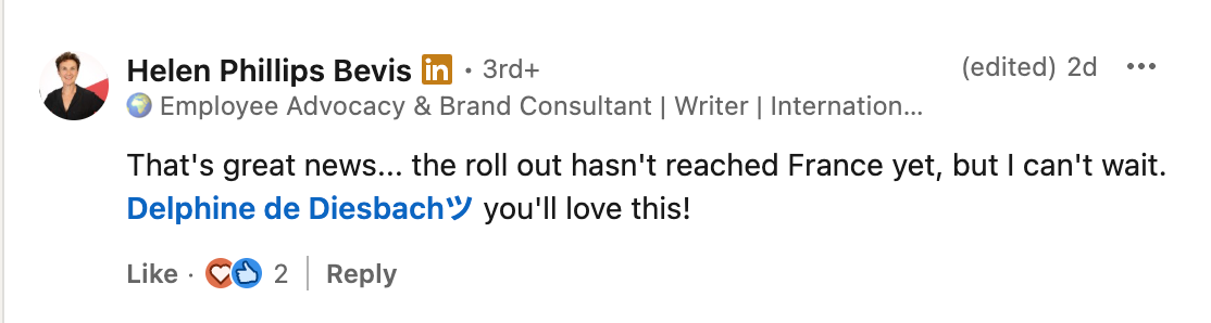 linkedin comment  connect back to others