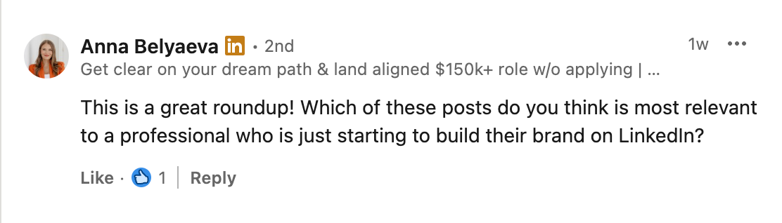 linkedin comment - ask questions