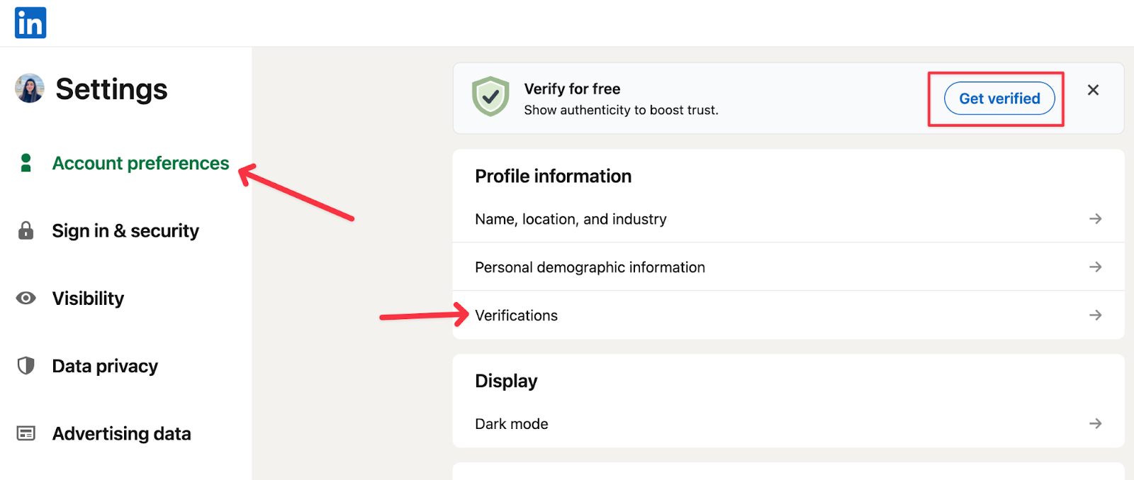 account preferences linkedin settings