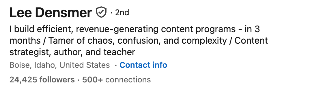 linkedin headline example content strategist