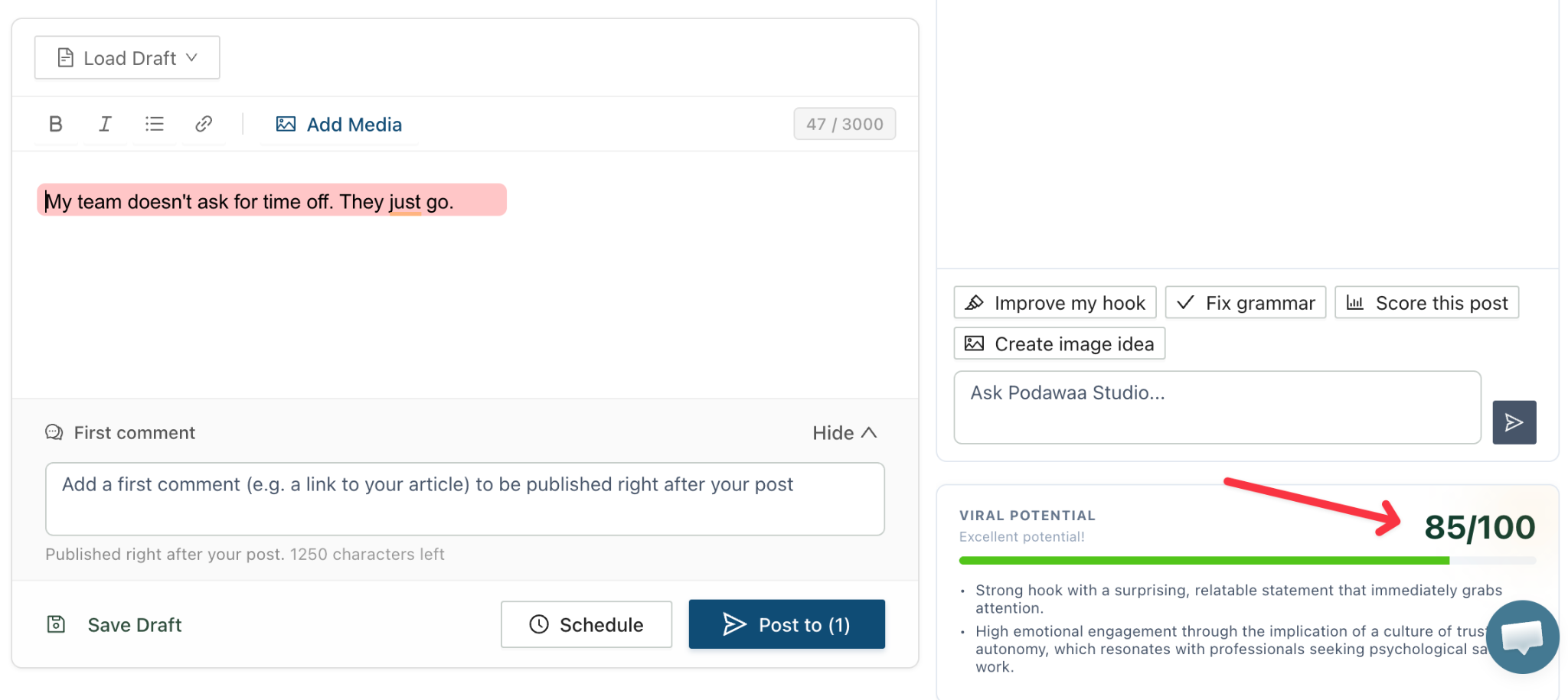 viral score example