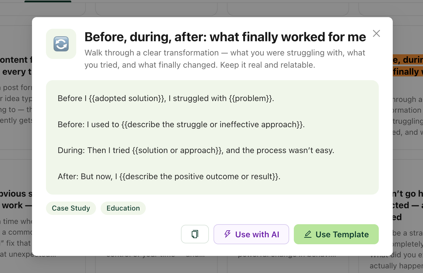 before during after linkedin template podawaa