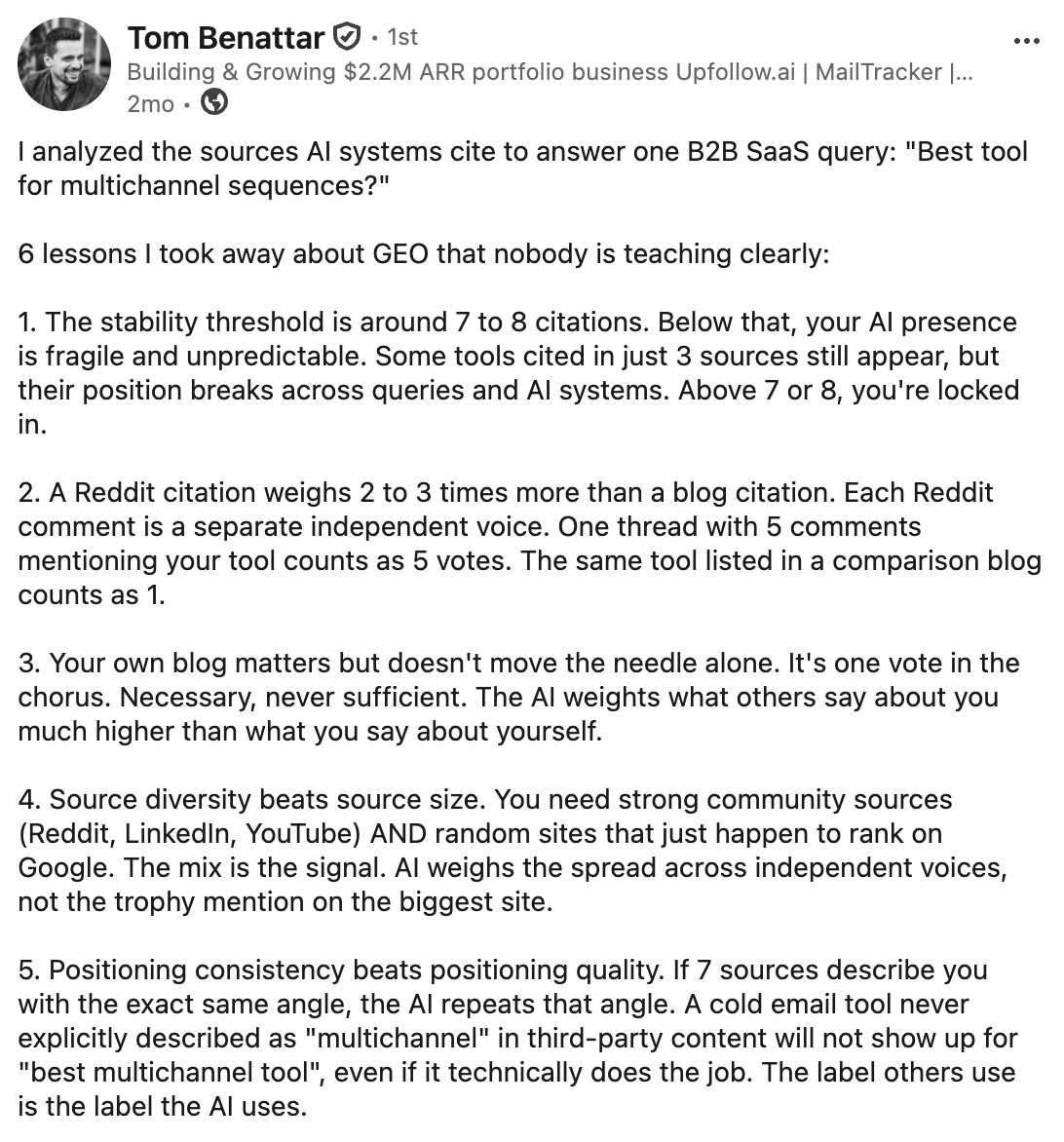 the research case study linkedin post example