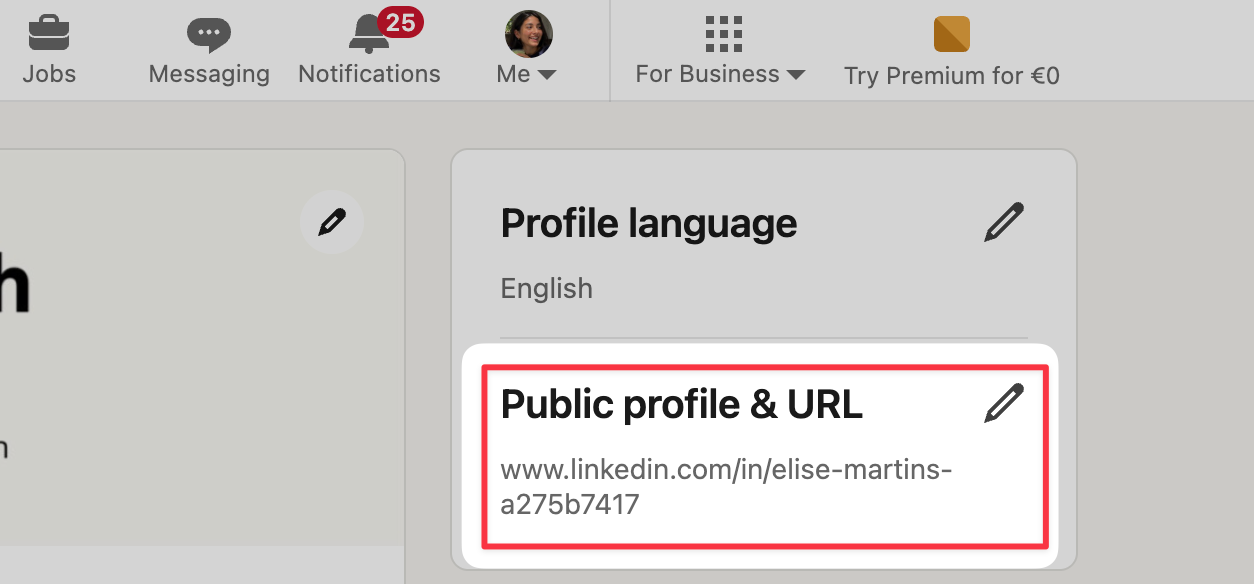 public profile url on linkedin