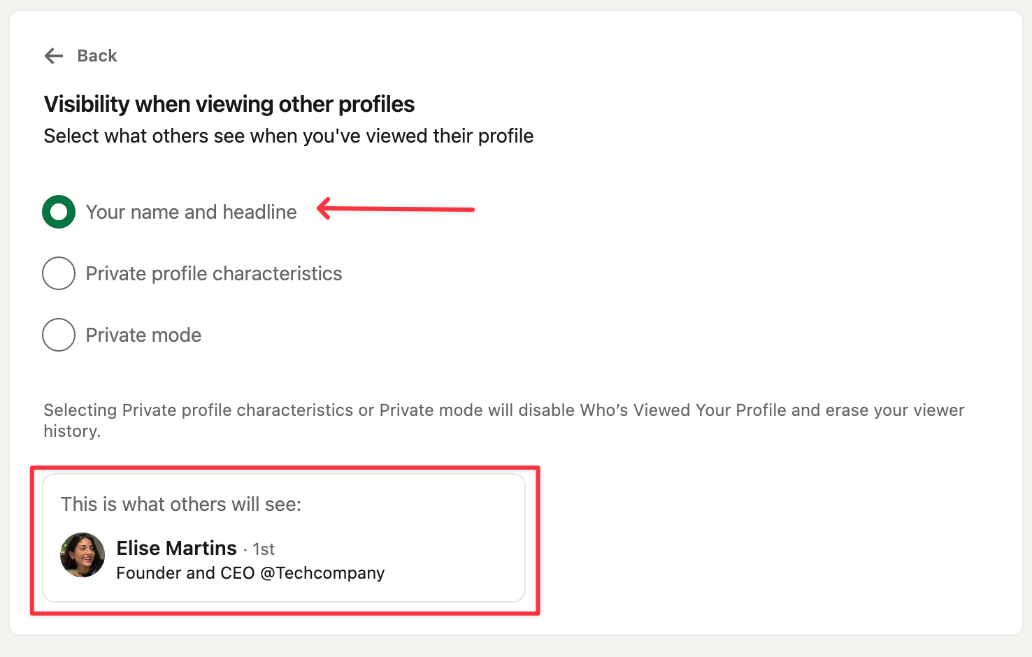 add your name and headline on linkedin for public browsing