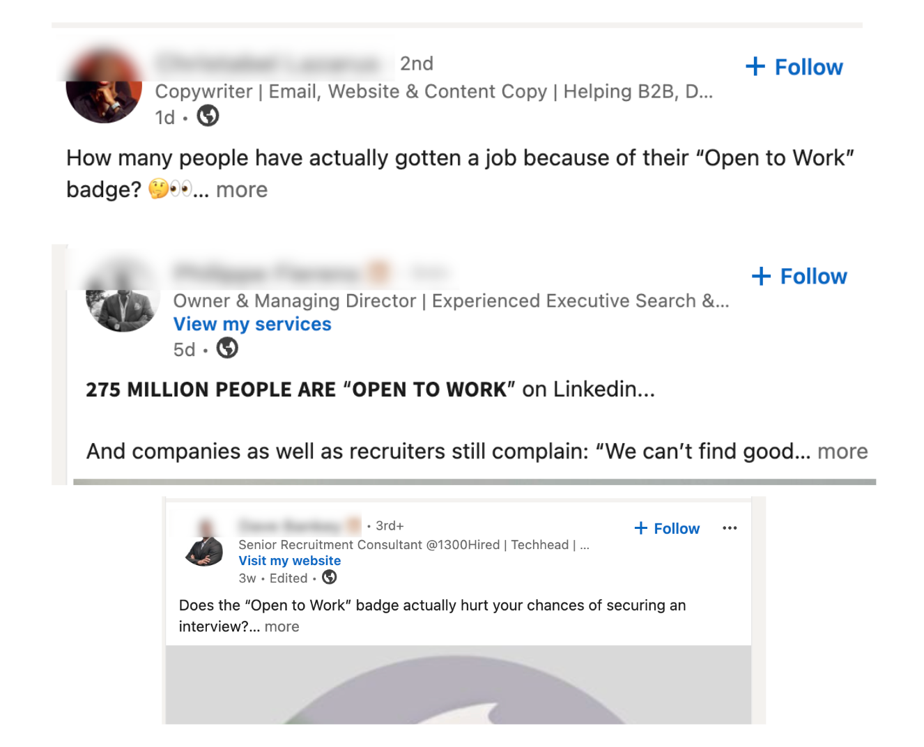open to work posts linkedin