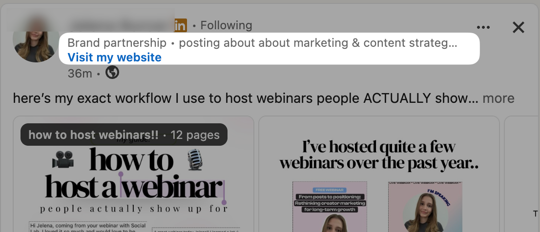 linkedin creator headline