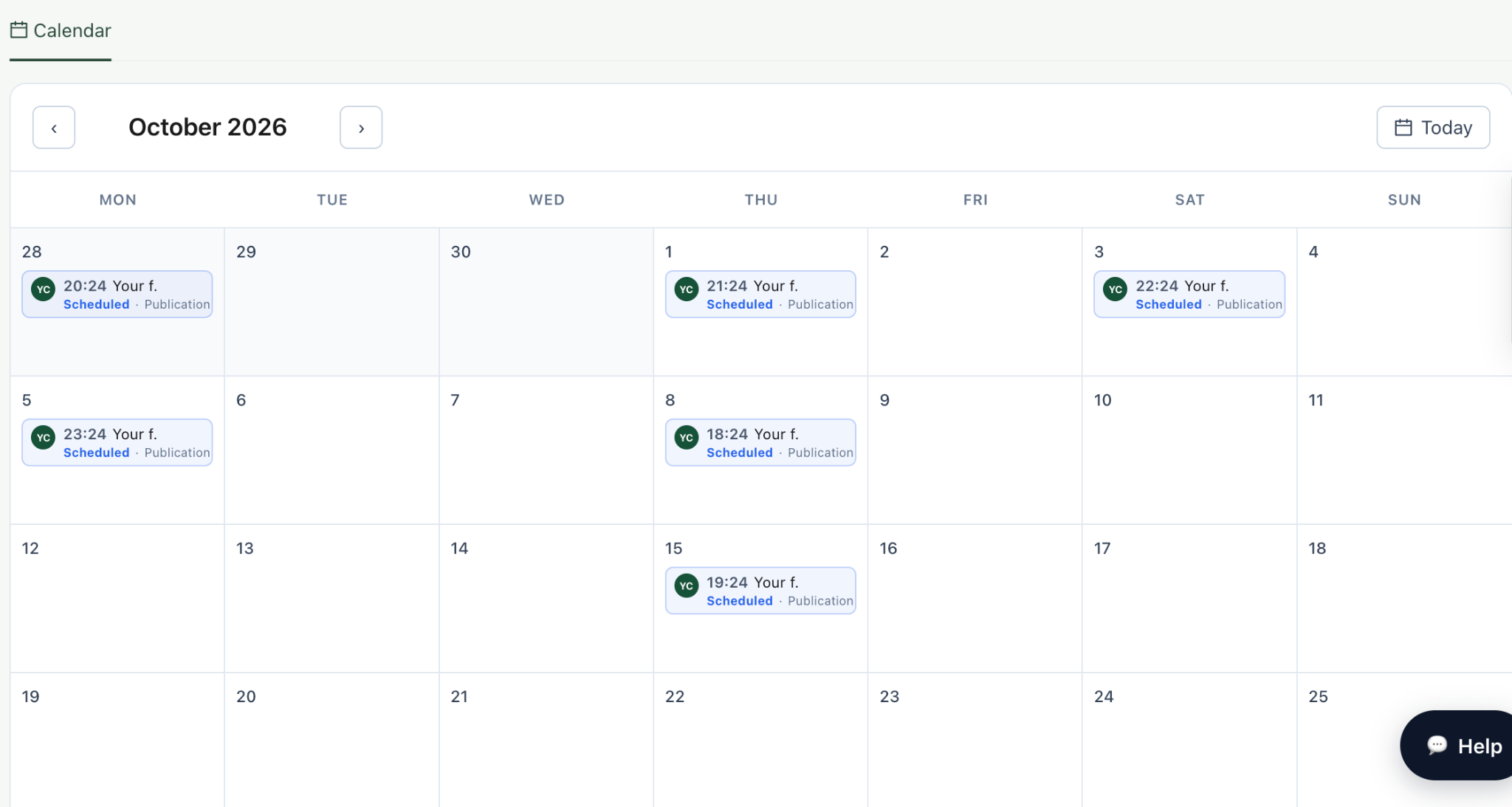 podawaa calendar for linkedin