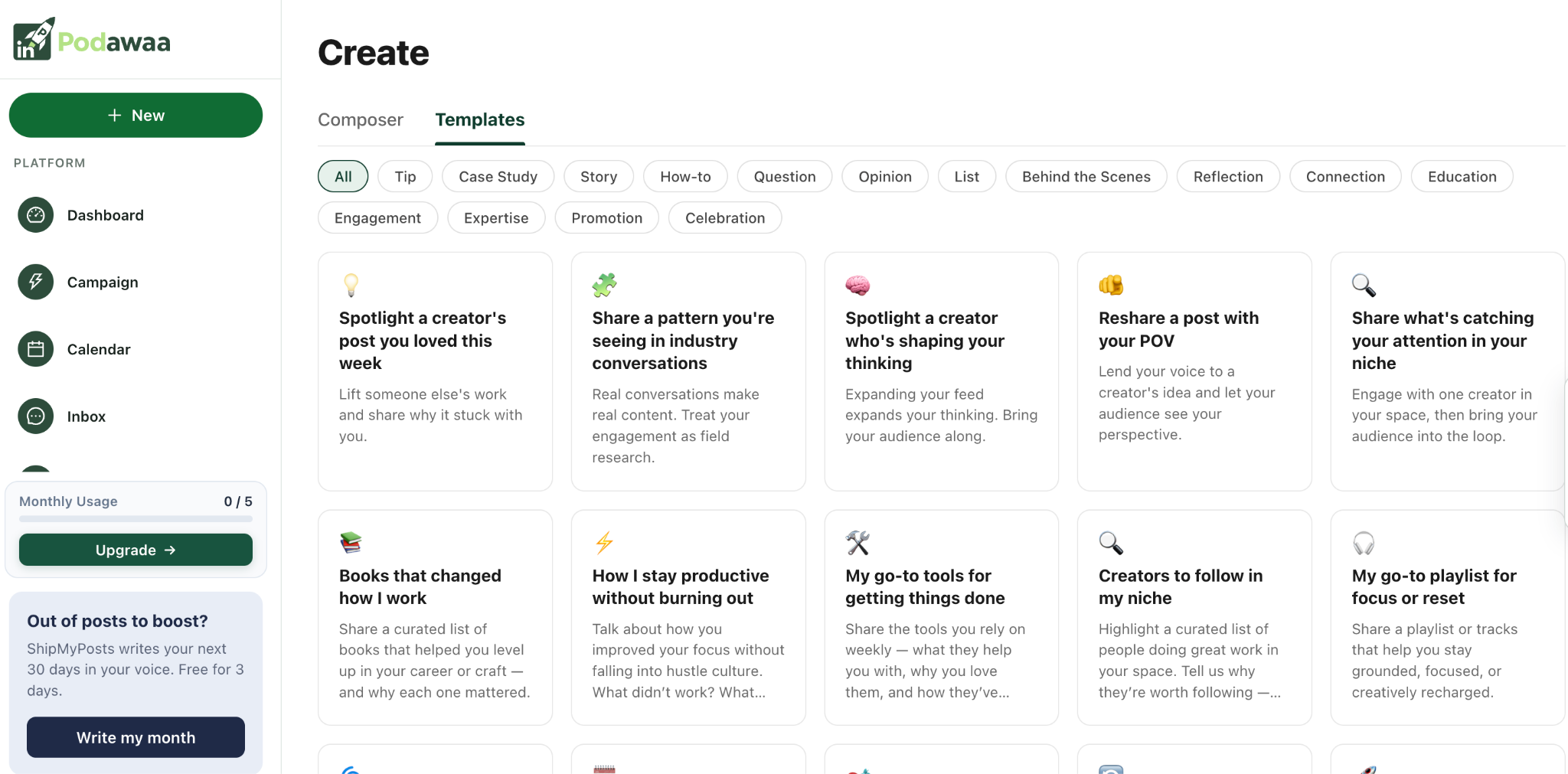 podawaa linkedin templates
