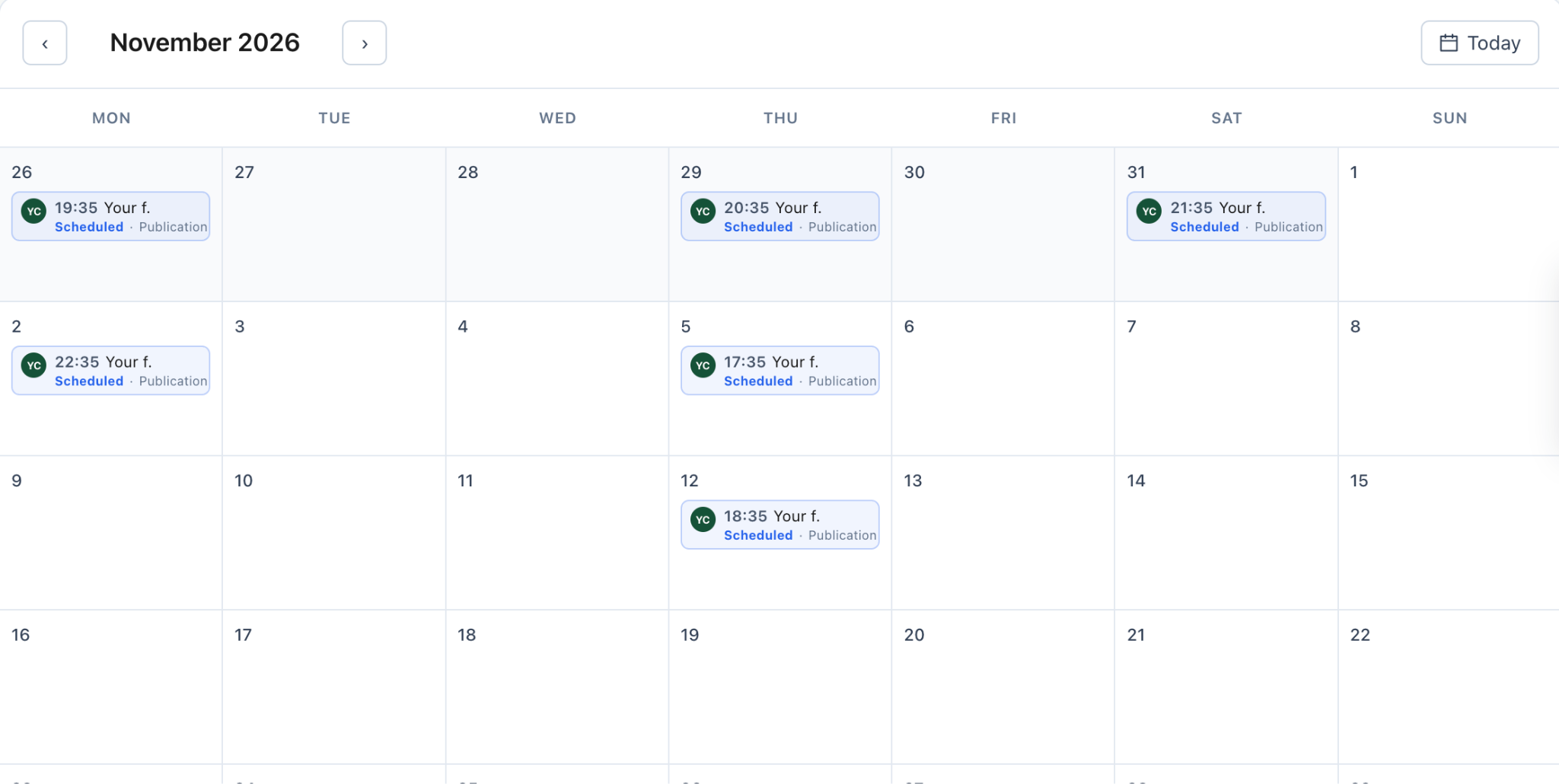 podawaa calendar linkedin posts