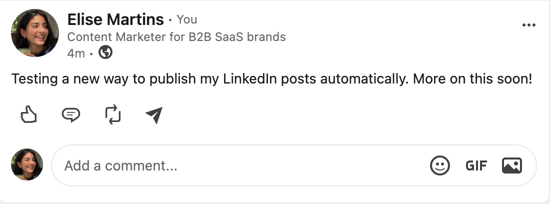 linkedin published post through zapier