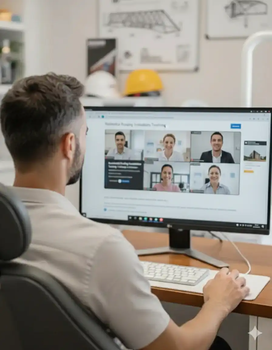 a dentist on a live online call getting feedback on his local seo