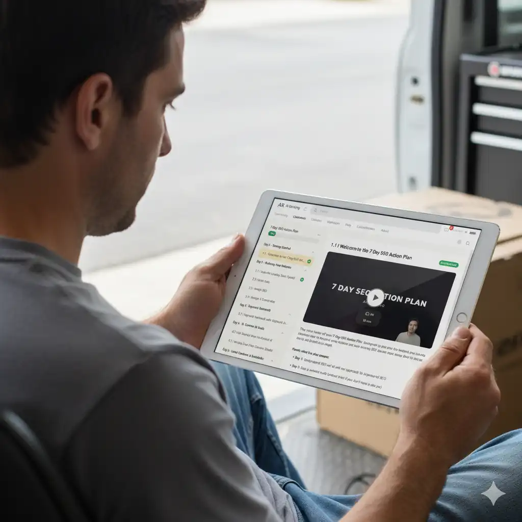 Dentist learning seo with the 7-day seo action plan from AI ranking