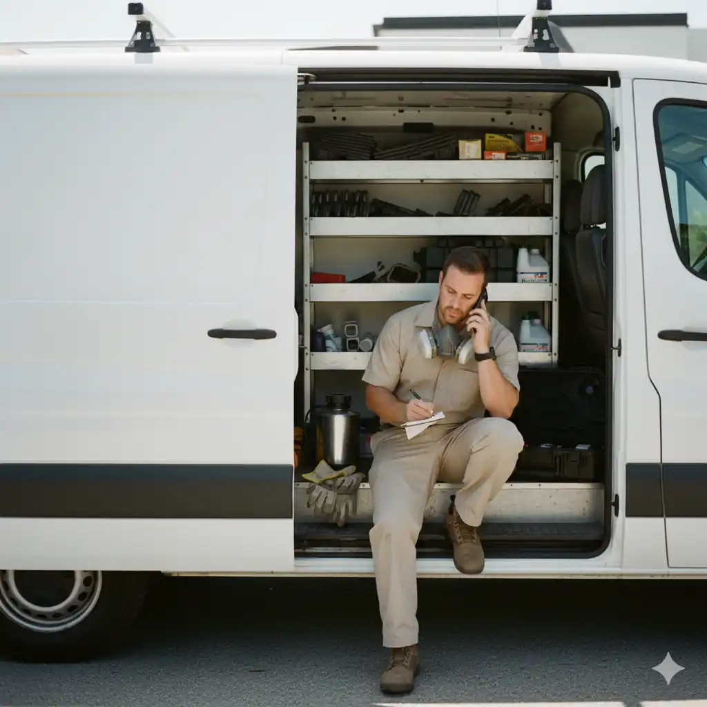 a dentist on a live online call getting feedback on his local seo