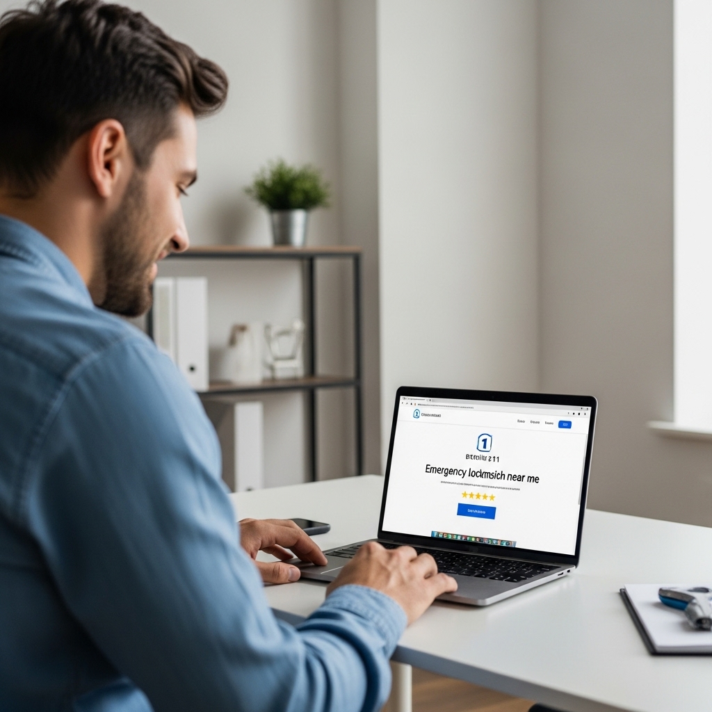 a dentist on a live online call getting feedback on his local seo