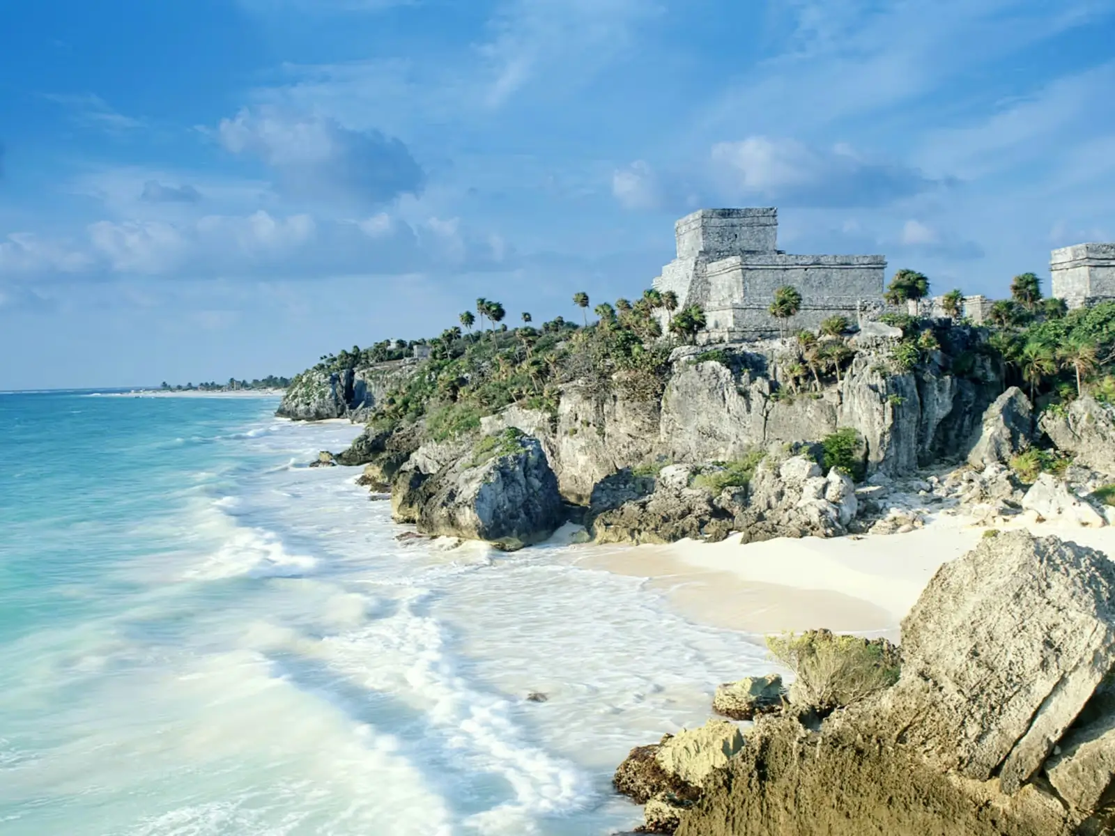 Tulum beach with Mayan ruins