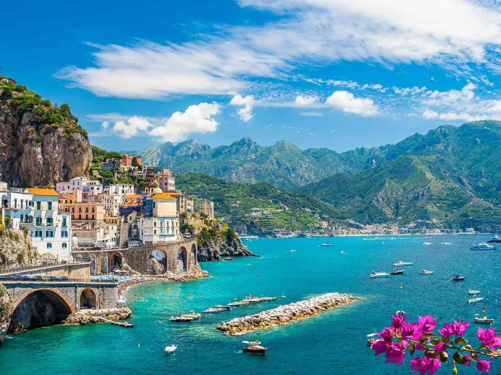 Amalfi Coast cliffs and sea view