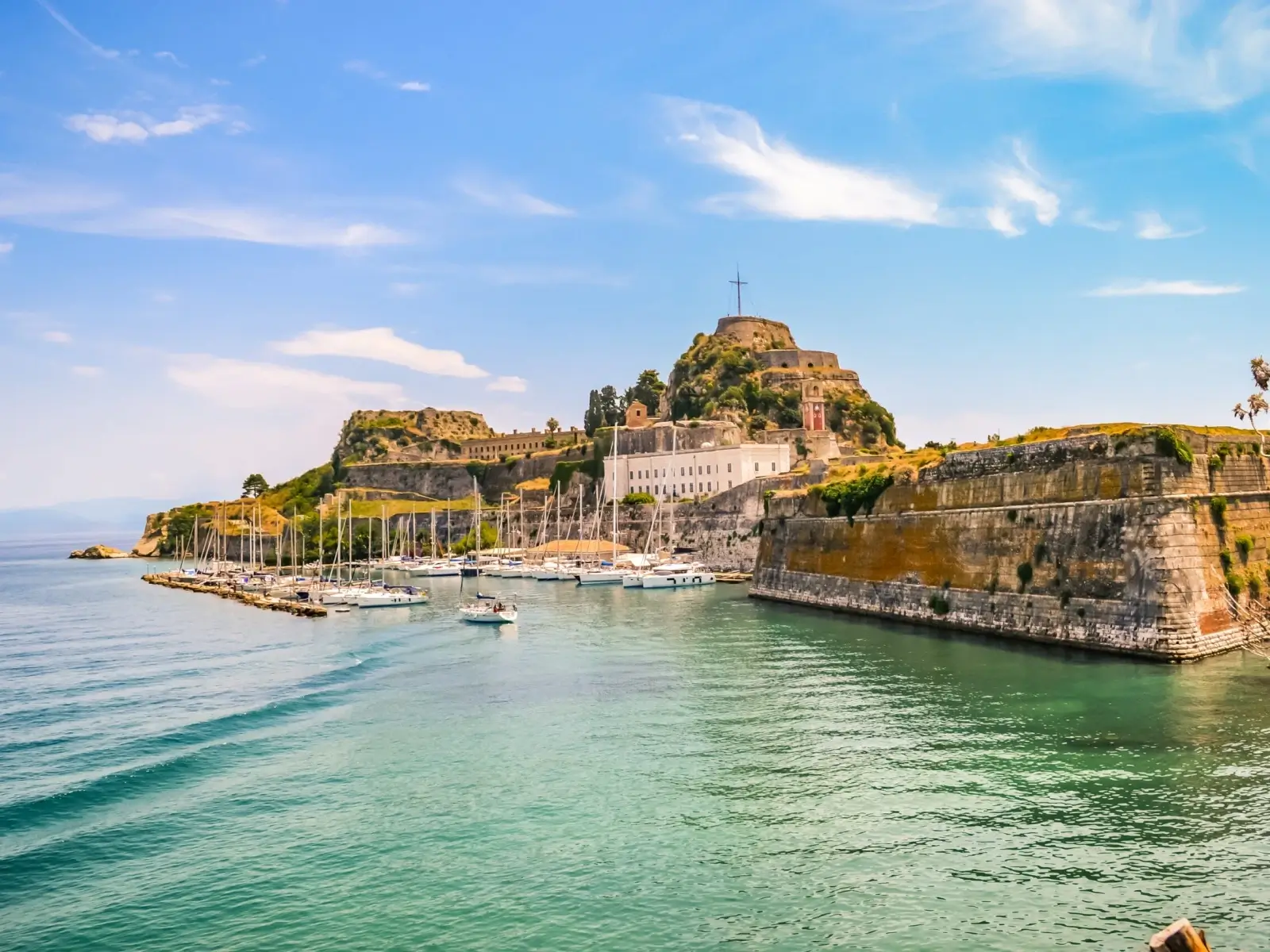 Corfu beach and green landscape