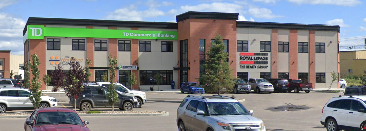 Mill District Plaza — Office & Headquarters in Grande Prairie, AB, Canada — Civil Engineering, Electrical Engineering, Energy Modelling, Mechanical Engineering, Rendering & Drafting, Structural Engineering, Sustainable Design by Design Works Engineering