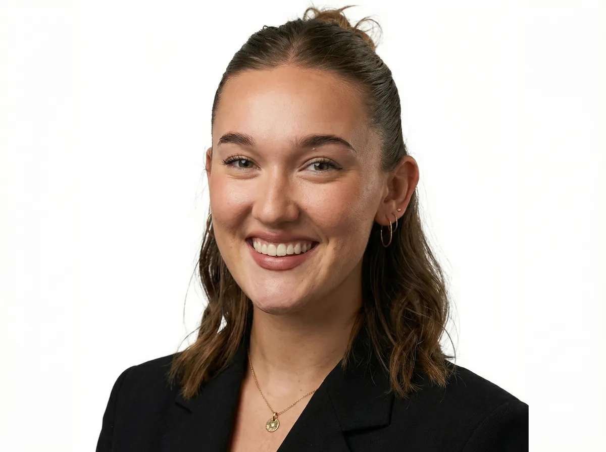 Professional woman smiling in design, engineering and works portrait headshot