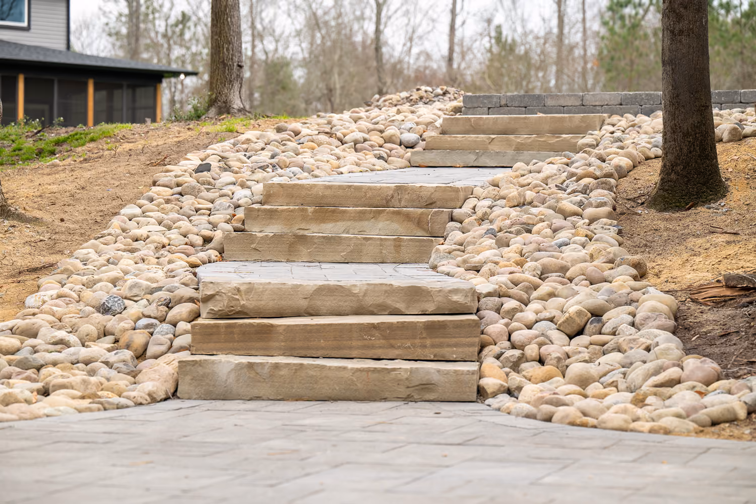 Carolina Hardscapes & Pools hardscape instillation, steps