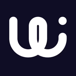 Weißes Studio-Wiegand-Logo auf dunkelblauem Hintergrund
