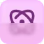 Herzförmiges Atom-Symbol, steht für emotionale Verbindung oder Nutzerbindung.