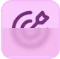 Violettes Icon mit abstrahierter Wellenform und Marker – steht vermutlich für Aktivierung, Wahrnehmung oder Empfang.