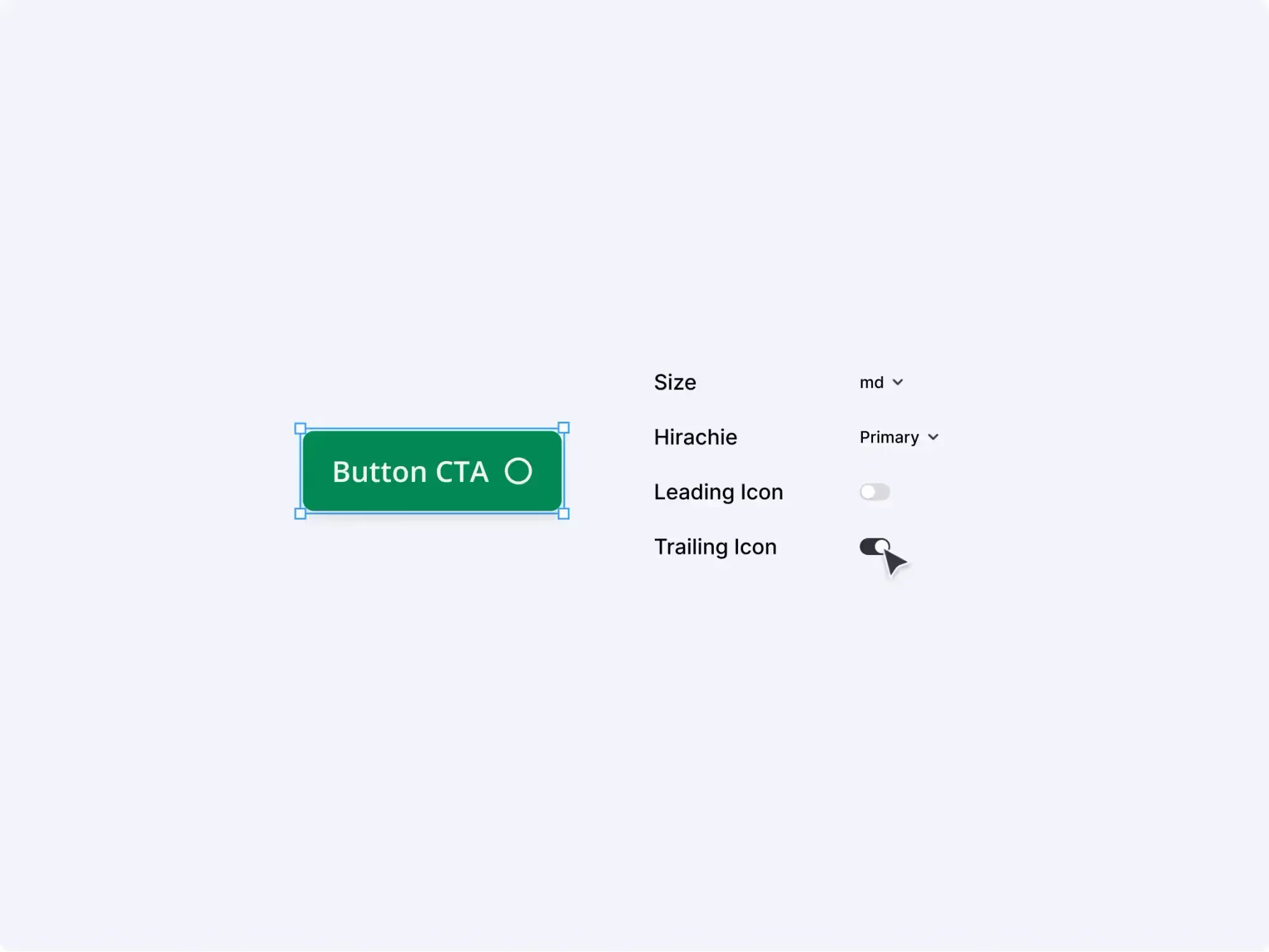 A button that says "Trailing Icon" is shown on a white background.