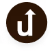 Weißes „U“-Symbol mit Pfeil auf braunem Hintergrund – alternative Farbvariante des Umsatz.io-Logos.