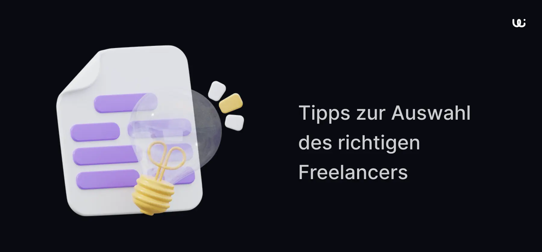 Ein Bild, das Tipps zur Auswahl eines Freelancers darstellt: Eine Hand, die einen Stift hält und auf einer Liste von Auswahlkriterien markiert.