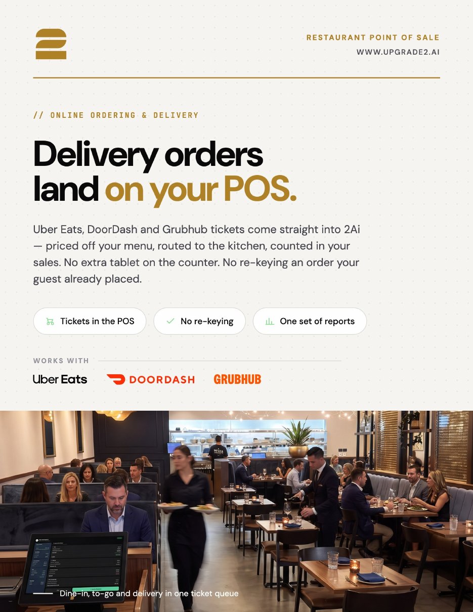 2Ai Online Ordering and Delivery Flyer