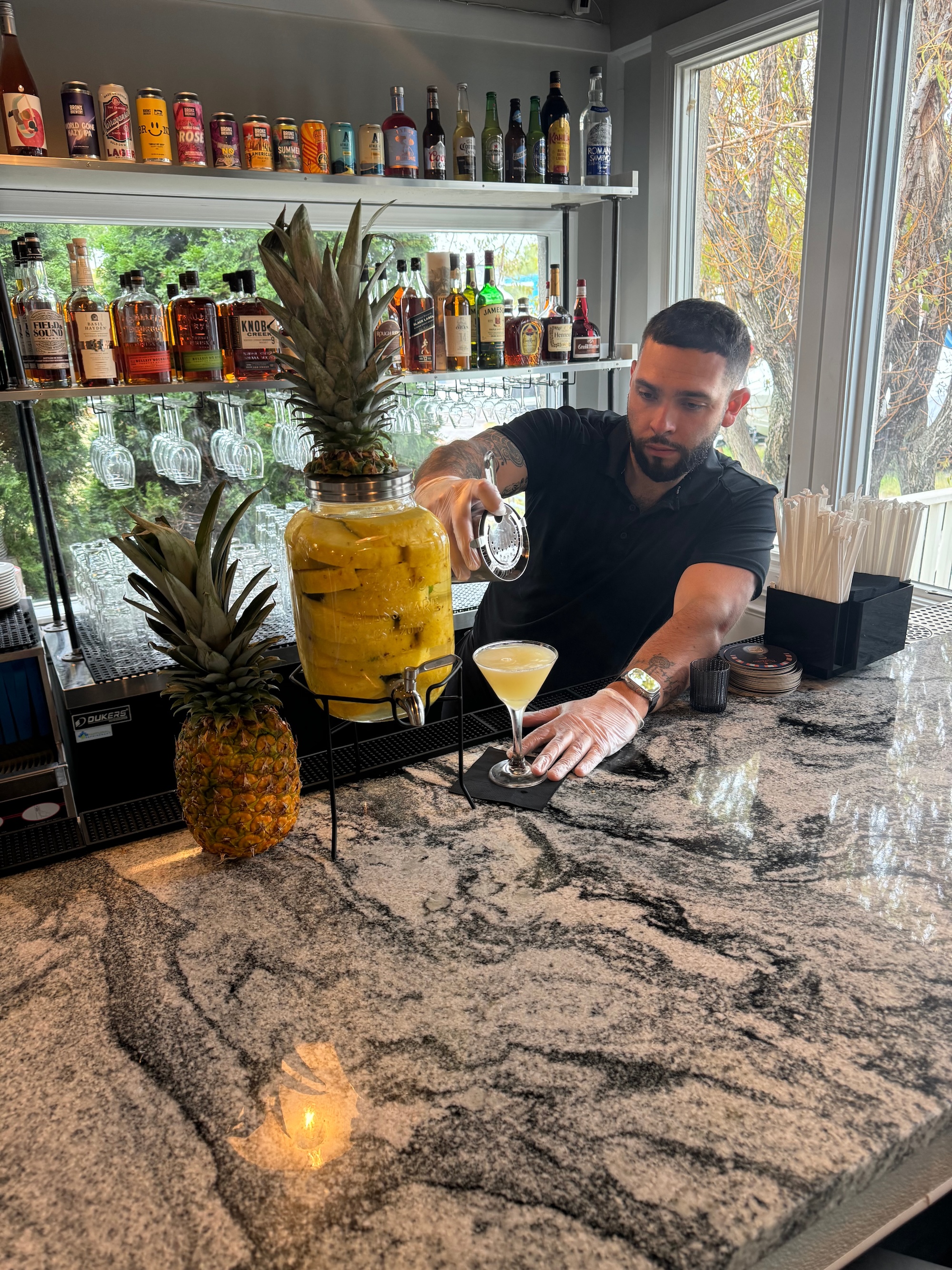 Bartender pouring a drink