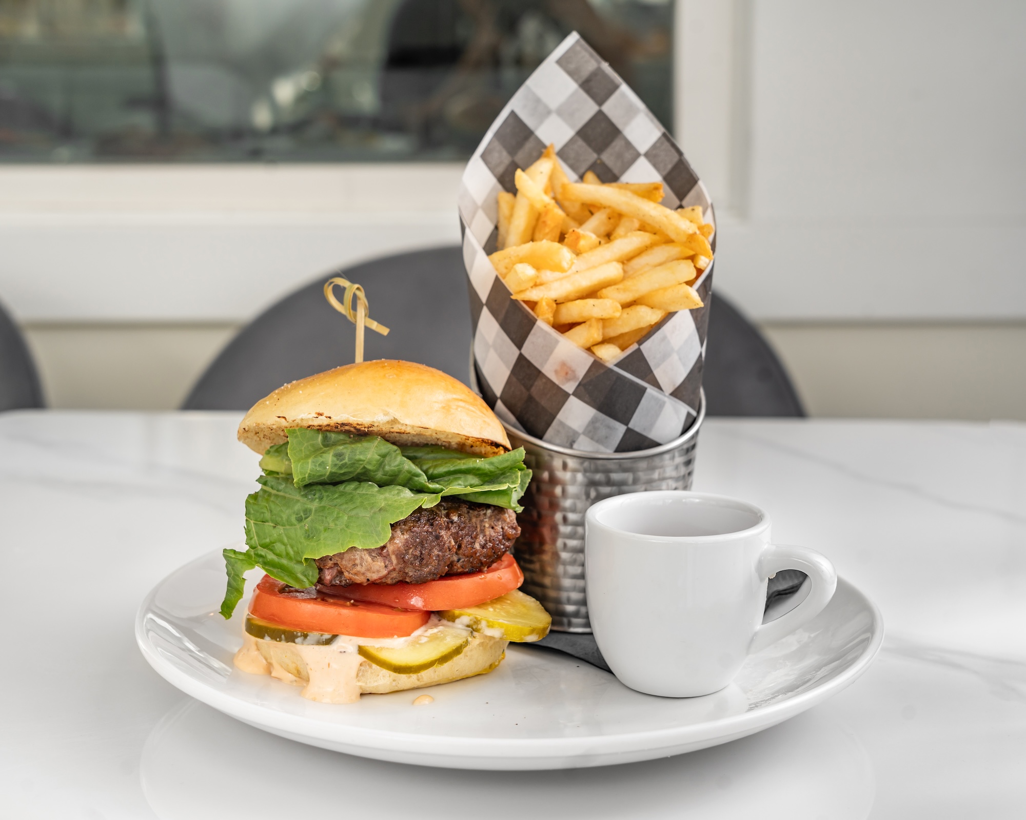 Plate of Dakota's On The Cove's Busters Big Bite Burger