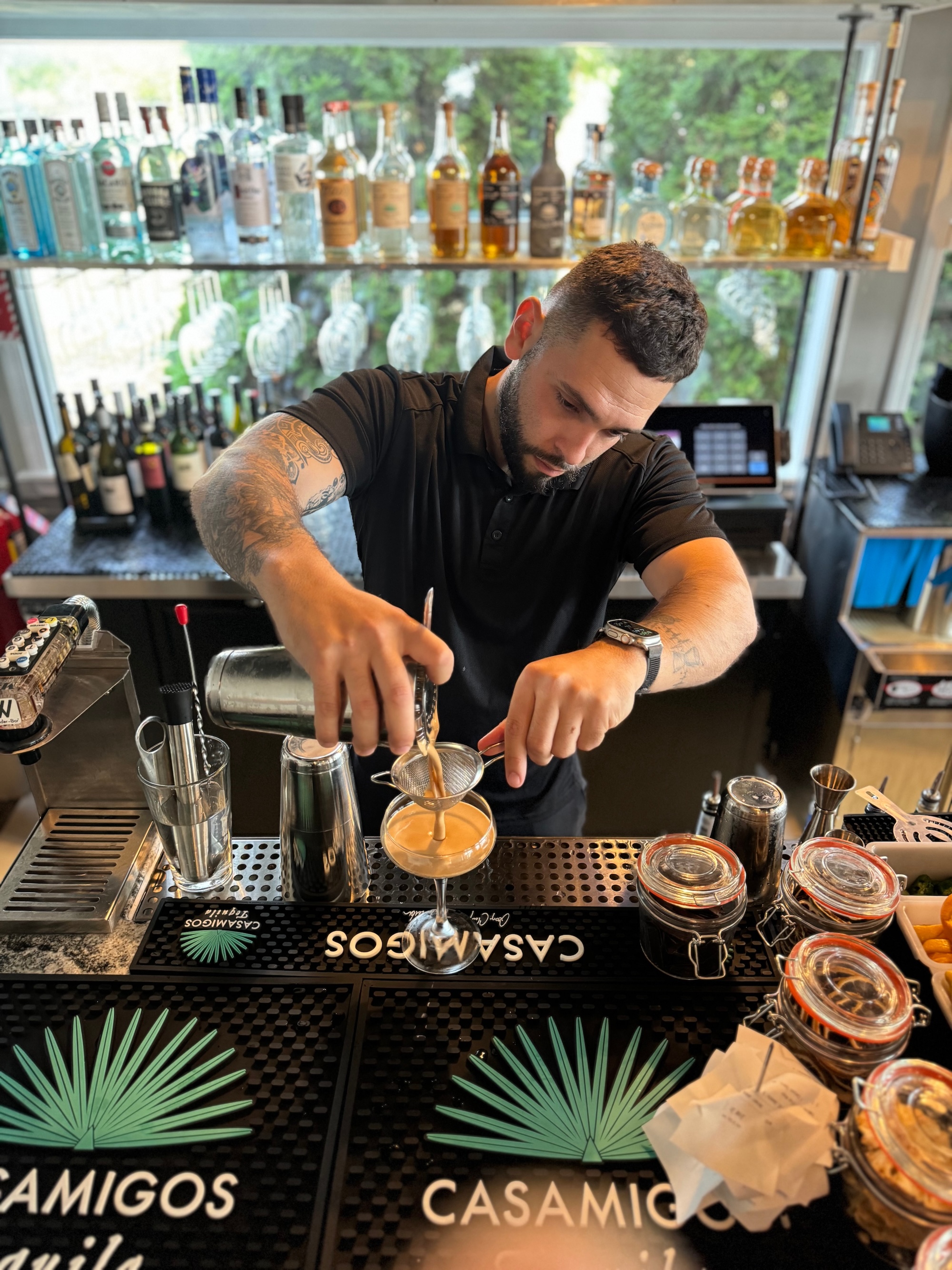 Bartender pouring a drink