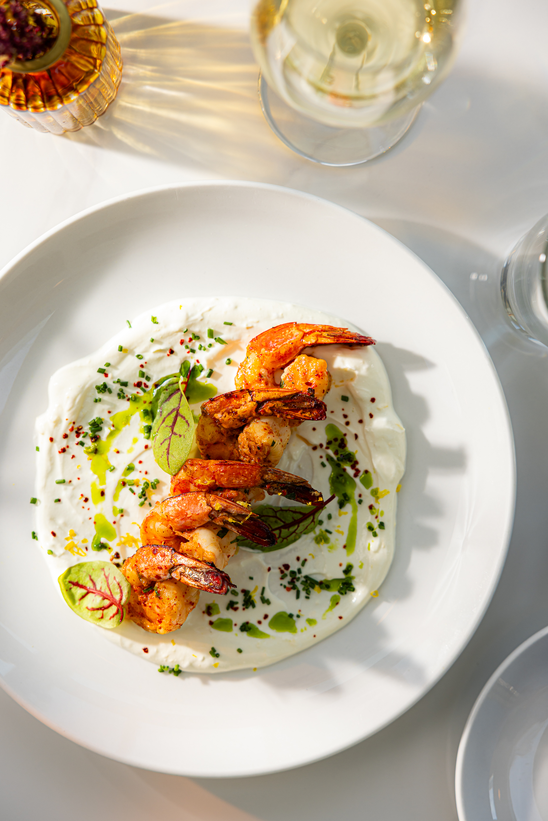 Plate of Dakota's On The Cove's Grilled Shrimp