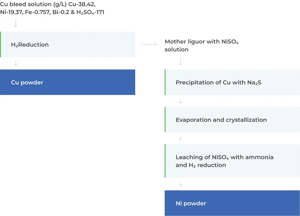 copper bleed solution processing