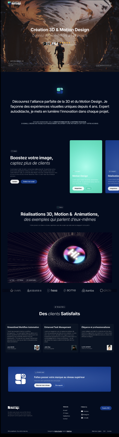 Page de présentation de Louis Troullier sur le site Synaesthesis, avec un design interactif et une navigation intuitive, développée par Quiky Studio pour une expérience utilisateur optimale.