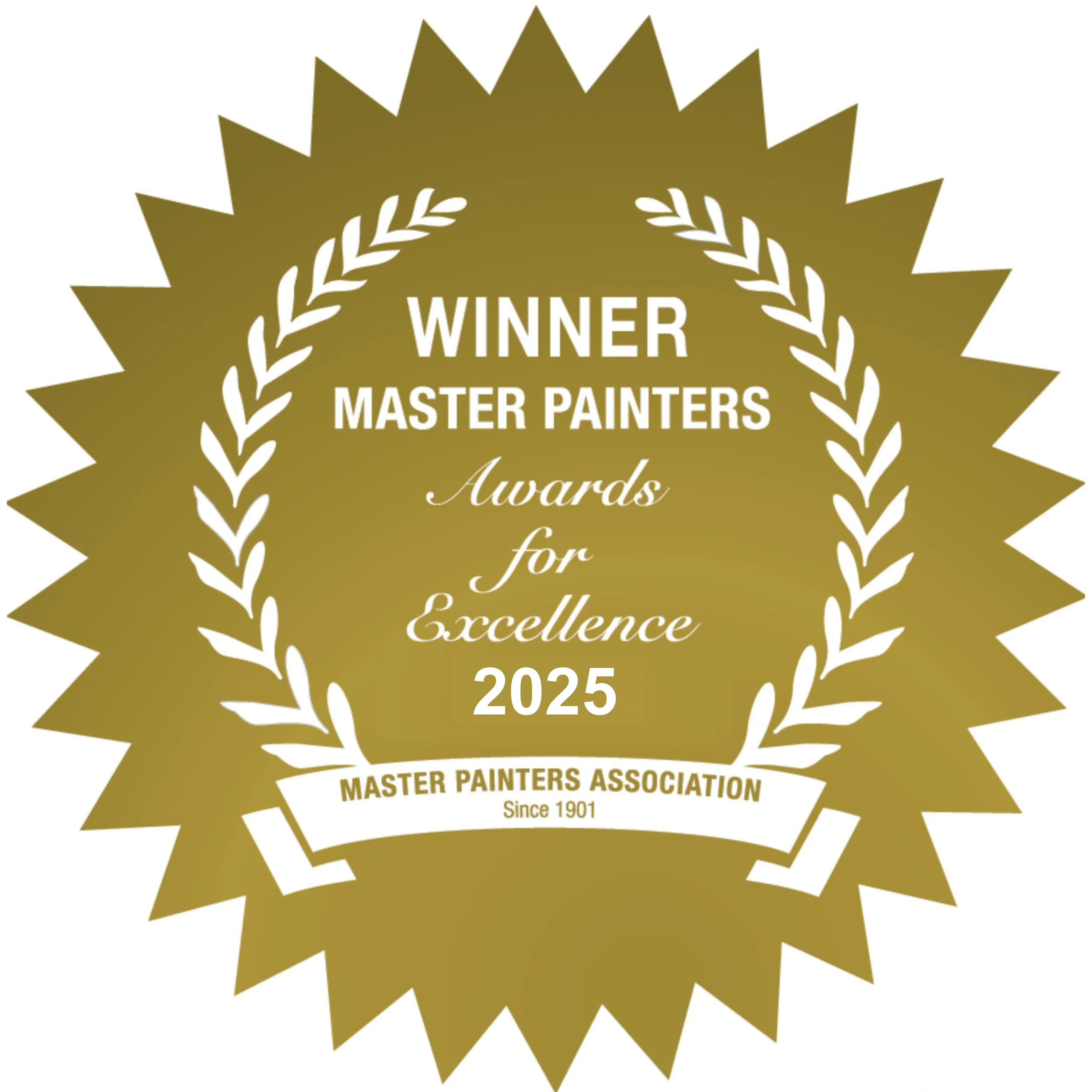 Gold Master Painters Association winner badge for Awards for Excellence 2025.