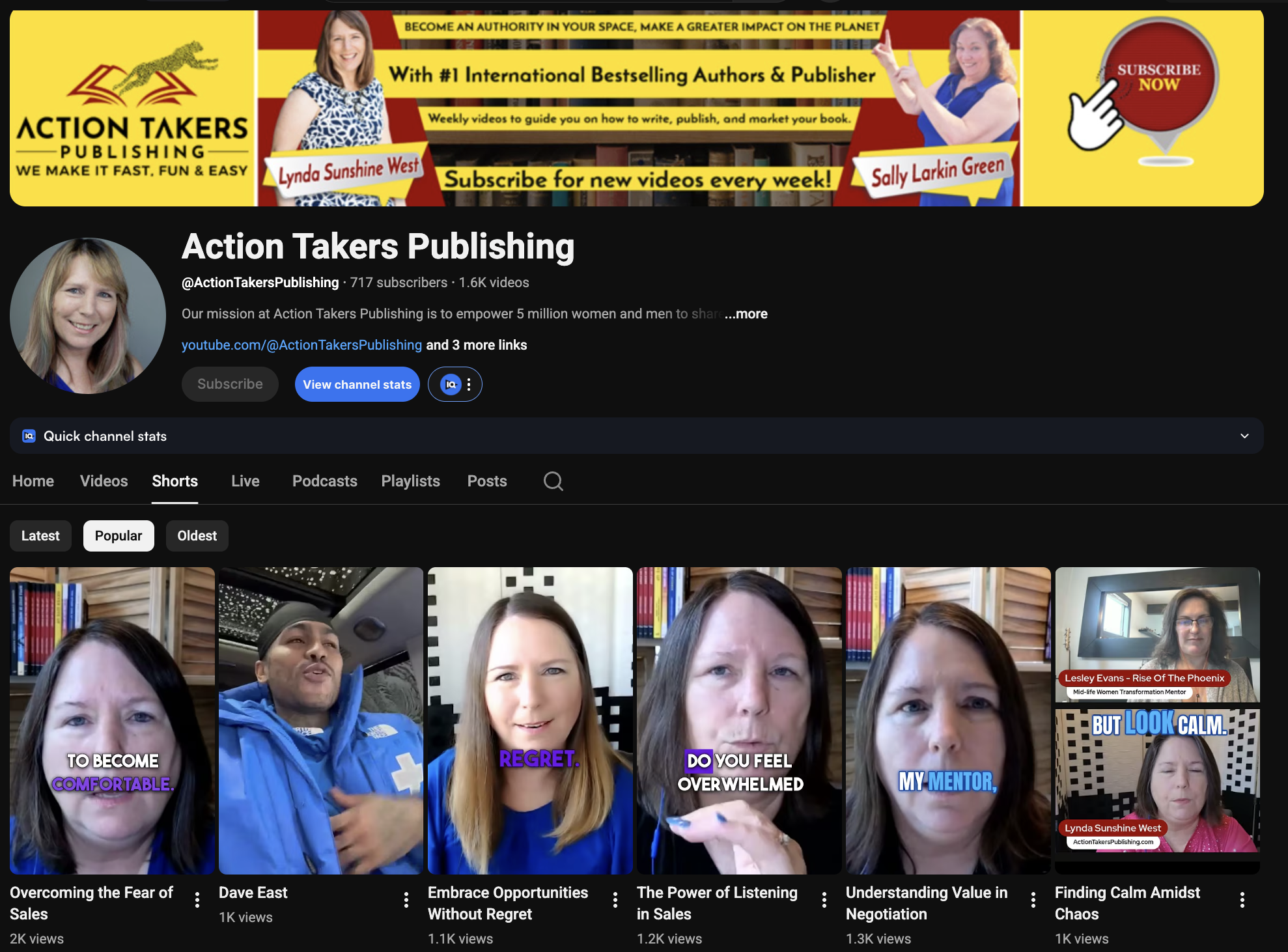Lynda Sunshine west Youtube quso.ai