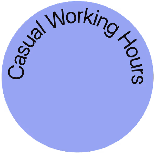 Image stating that company offers Casual Working hours