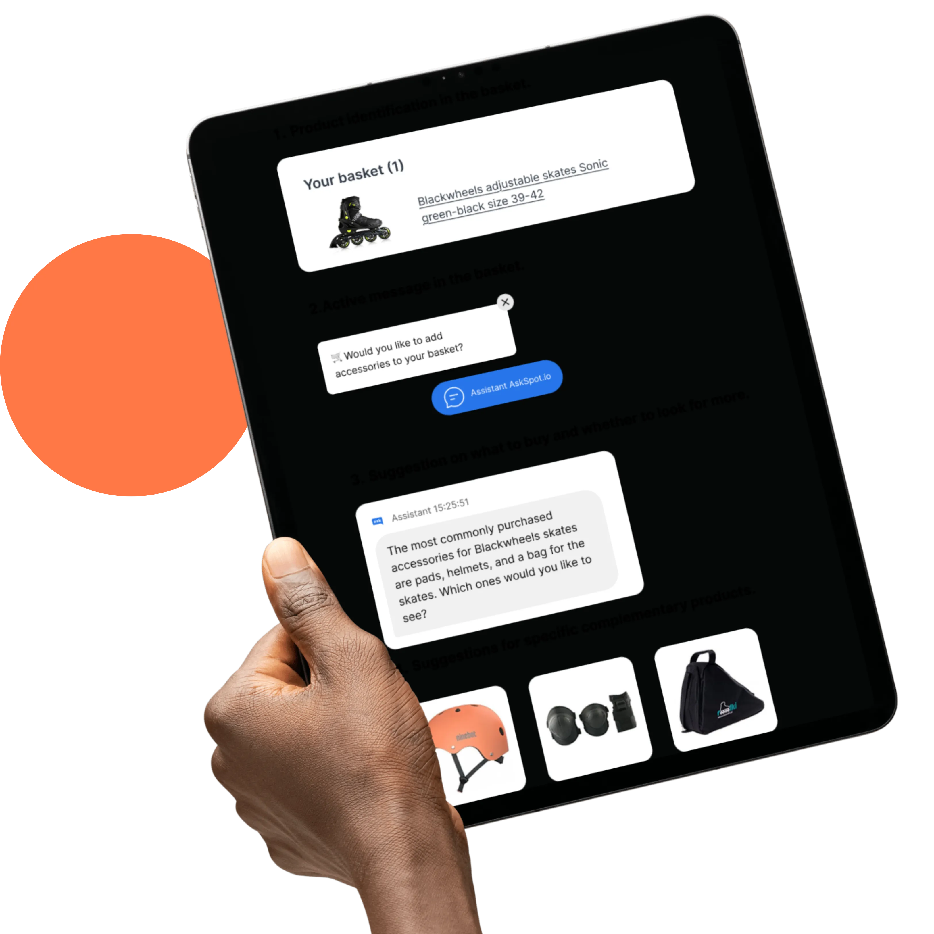 Tablet mockup Askspot conversation