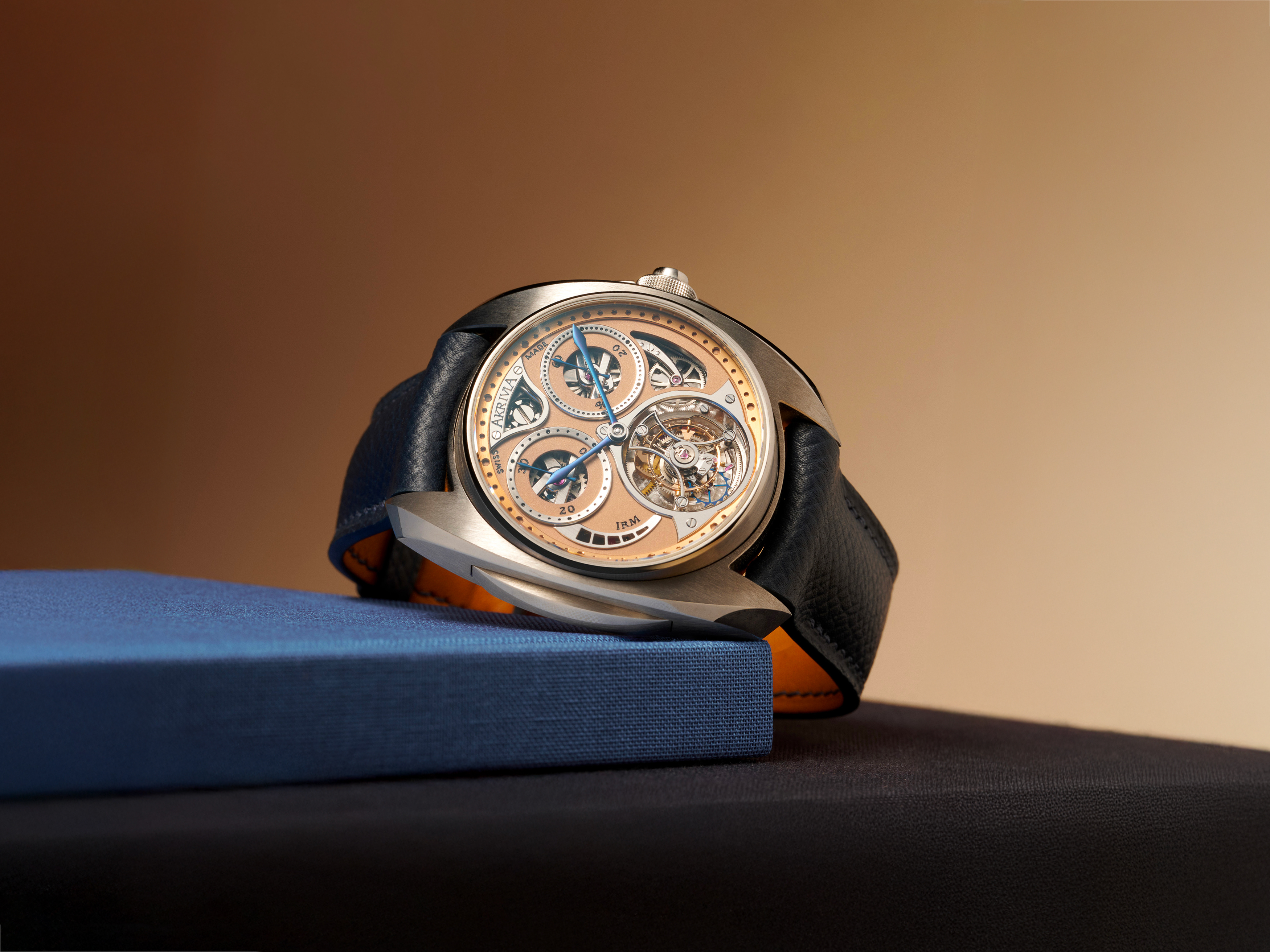 AK-01 Tourbillon Chronograph Monopusher watch by Rexhep Rexhepi, front view