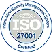 ISO 27001 certification seal for information security management system compliance.