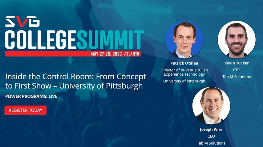 SVG College Summit banner featuring speakers Patrick O'Shea, Kevin Tucker, and Joseph Wire with their titles and affiliations.