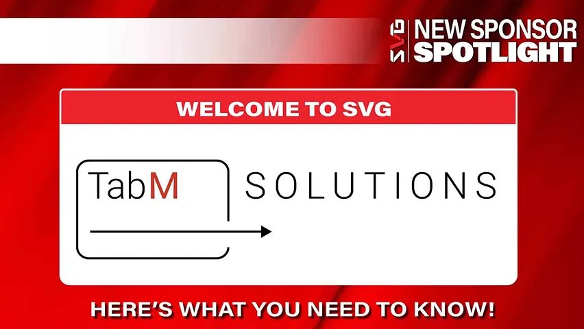 Graphic announcing a new sponsor spotlight for TabM Solutions with SVG 