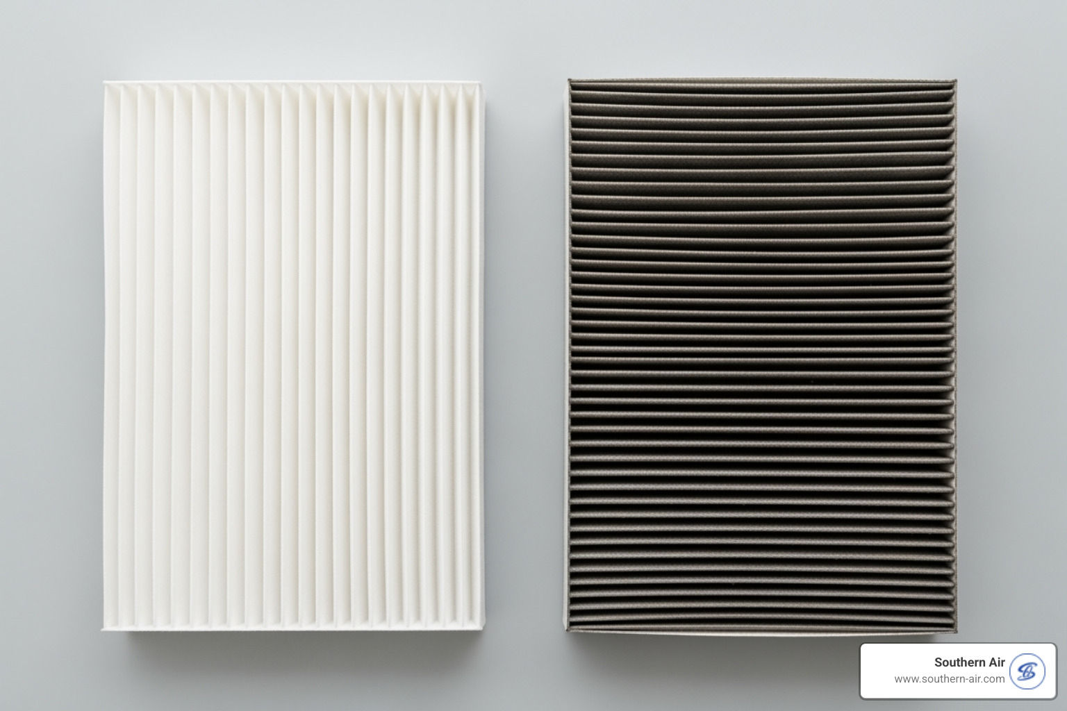 clean AC filter next to a dirty one - Richmond AC service clean AC filter next to a dirty one - Richmond AC service